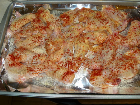 Chicken Wings Seasoned With Onion Powder, Garlic Powder, Pepper and Paprika